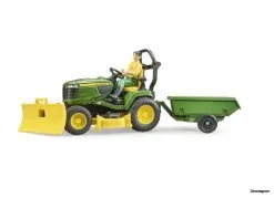 21049 Bruder Ohn Deere Zitmaaier Met Aanhanger En Tuinman