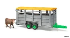 2227 Bruder Viehtransportanhänger Inkl. 1 Kuh -Bruder Verkoopwinkel BR2227 2