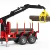 2252 Bruder Rückanhänger Mit Ladekran+ Holzgreifer -Bruder Verkoopwinkel BR2252