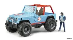 2541 Bruder Jeep Cross Country Racer Blau Mit Rennf.