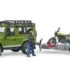 2589 Bruder Land Rover Defender Mit Anhänger