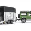 2592 Bruder Land Rover Defender+Anhänger+Pferd -Bruder Verkoopwinkel BR2592