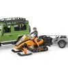 2594 Bruder Land Rover Defender Met Sneeuwscooter 1:16 -Bruder Verkoopwinkel BR2594