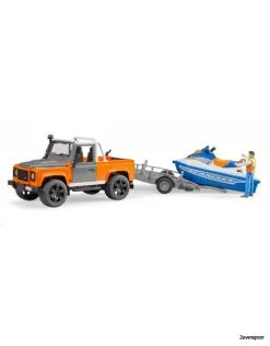 2599 Bruder Landrover Defender Pick Up Met Aanhanger En Waterscooter -Bruder Verkoopwinkel BR2599 2