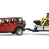 2925 Bruder JEEP Wrangler UR Mit Anhänger Und CAT Kompaktlader -Bruder Verkoopwinkel BR2925