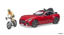 3485 Bruder BRUDER Roadster Mit Rennrad U. Radfahrer