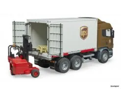 3581 Bruder Scania R-Serie UPS Logistik-LKW M. Stap -Bruder Verkoopwinkel BR3581 1