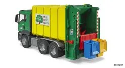 3764 Bruder MAN TGS Müll-LKW Hecklader Grün/gelb -Bruder Verkoopwinkel BR3764 4