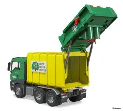 3764 Bruder MAN TGS Müll-LKW Hecklader Grün/gelb -Bruder Verkoopwinkel BR3764 6