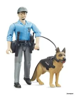 62150 Bruder Bworld Polizist Mit Hund