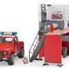 62701 Bruder Bworld Feuerwehrstation Mit Land Rover -Bruder Verkoopwinkel BR62701