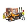 63102 Bruder Bworld Berghütte Mit Snowmobil