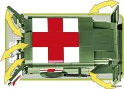 Cobi Bouw Sets 2257 Cobi 1942 Ambulance WC 54 -Bruder Verkoopwinkel CO2257 3