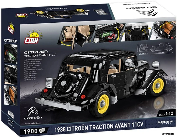 Cobi Bouw Sets 24336 Cobi 1938 Citroën Traction Avant 11CV 1:12 Executive Edition 5 Cobi Bouw Sets 24336 Cobi 1938 Citroën Traction Avant 11CV 1:12 Executive Edition - Afbeelding 3