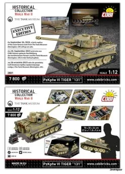 2801 Cobi Bouw Sets TIGER I No 131 Scale 1:12 The Tank Museum EXECUTIVE EDITION 7800 PCS HC WWII -Bruder Verkoopwinkel CO2801 4