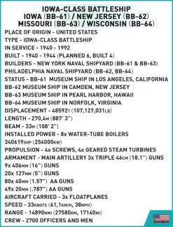 Cobi Bouw Sets 4836 Cobi WWII IOWA-CLASS BATTLESHIP- EXECUTIVE EDITION -Bruder Verkoopwinkel CO4836 8