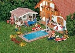 180542 Faller Swimming-Pool Und Gartenhaus